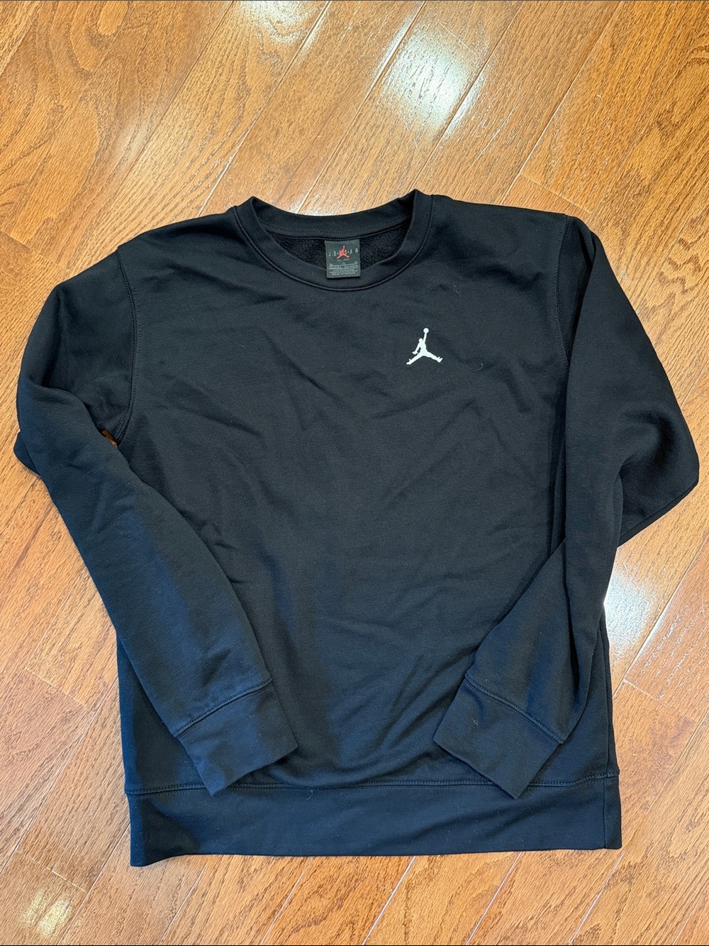 Boys Jordan Black Crewneck with White Jumpman